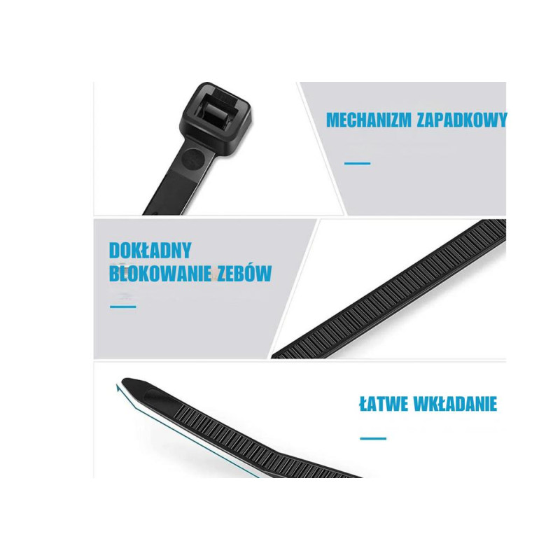 Opaski Zaciskowe Kablowe Do Kabli Ziperki Trytki Trytytki 300x3.6 MM