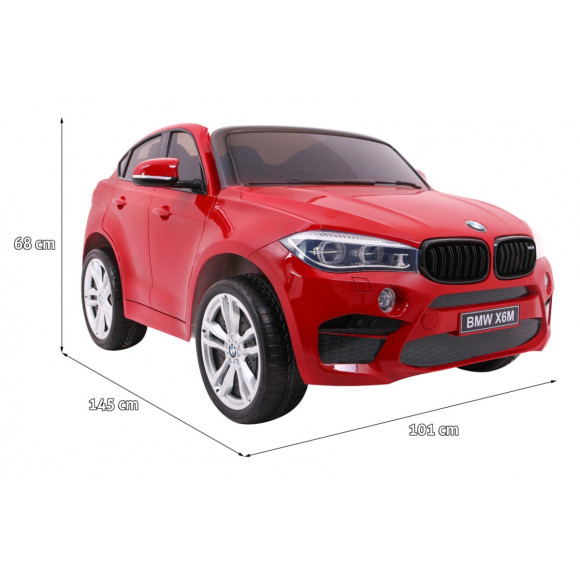 BMW X6M XXL dla 2 dzieci Lakier Czerwony + Pilot + Ekoskóra + Pasy + Wolny Start + MP3 + LED BMW X6M XXL dla 2 dzieci Lakier Czerwony + Pilot + Ekoskóra + Pasy + Wolny Start + MP3 + LED