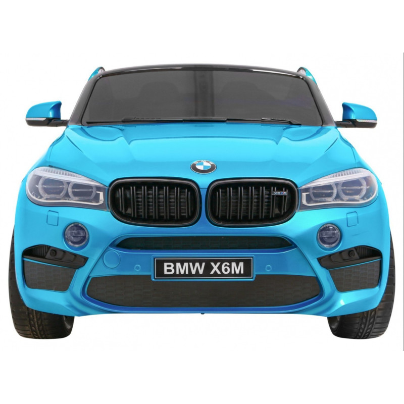 BMW X6M XXL dla 2 dzieci Lakier Niebieski + Pilot + Ekoskóra + Pasy + Wolny Start + MP3 + LED