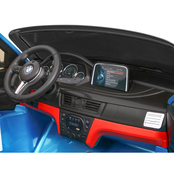 BMW X6M XXL dla 2 dzieci Lakier Niebieski + Pilot + Ekoskóra + Pasy + Wolny Start + MP3 + LED BMW X6M XXL dla 2 dzieci Lakier Niebieski + Pilot + Ekoskóra + Pasy + Wolny Start + MP3 + LED