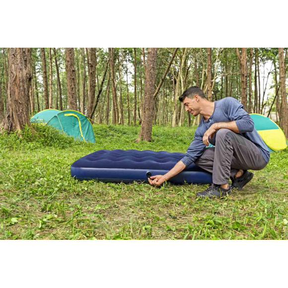Dmuchany Materac do spania Queen 2-osobowy flokowany BESTWAY 203x152x22cm + Pompka + 2 Poduszki Dmuchany Materac do spania Queen 2-osobowy flokowany BESTWAY 203x152x22cm + Pompka + 2 Poduszki