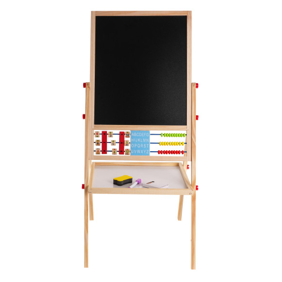 Drewniana dwustronna tablica dla dzieci 3+ Edukacyjna tablica magnetyczna kredowa + Akcesoria Drewniana dwustronna tablica dla dzieci 3+ Edukacyjna tablica magnetyczna kredowa + Akcesoria