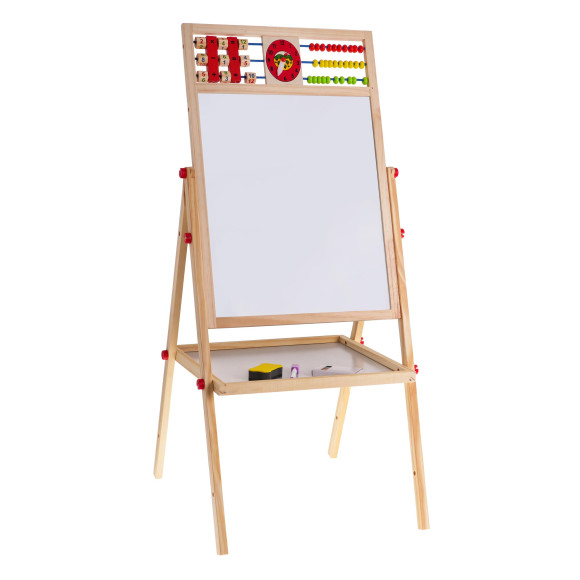 Drewniana dwustronna tablica dla dzieci 3+ Edukacyjna tablica magnetyczna kredowa + Akcesoria Drewniana dwustronna tablica dla dzieci 3+ Edukacyjna tablica magnetyczna kredowa + Akcesoria
