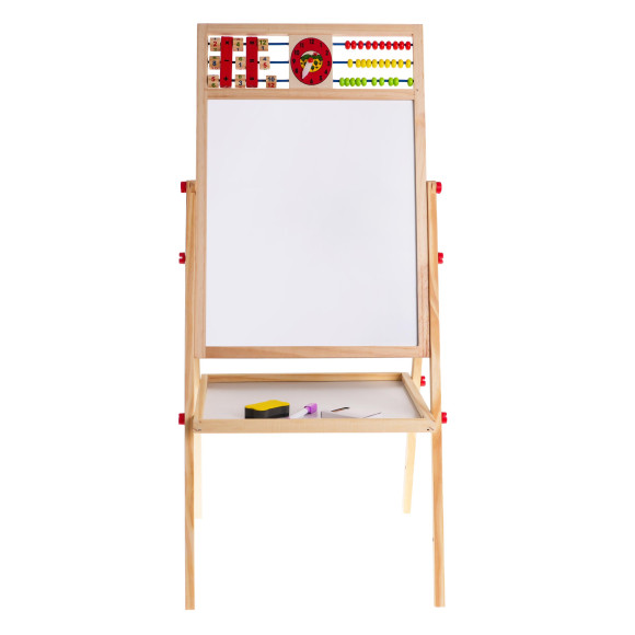 Drewniana dwustronna tablica dla dzieci 3+ Edukacyjna tablica magnetyczna kredowa + Akcesoria Drewniana dwustronna tablica dla dzieci 3+ Edukacyjna tablica magnetyczna kredowa + Akcesoria