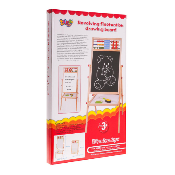 Drewniana dwustronna tablica dla dzieci 3+ Edukacyjna tablica magnetyczna kredowa + Akcesoria Drewniana dwustronna tablica dla dzieci 3+ Edukacyjna tablica magnetyczna kredowa + Akcesoria