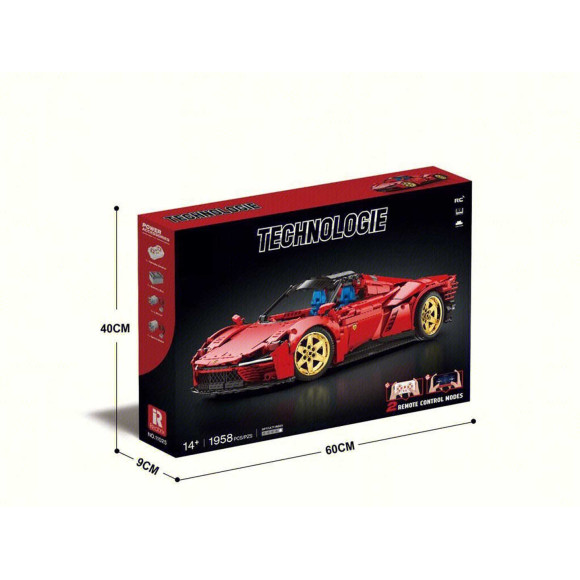 Zestaw Klocków Auto Sportowe Czerwone R/C 1958el.