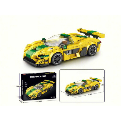 Zestaw Klocków Auto Sportowe Żółte 368el.