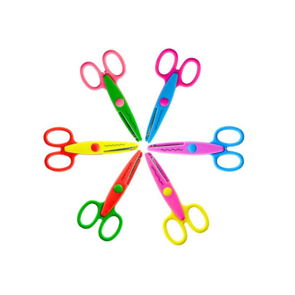 Nożyczki Kreatywne Kolorowe Ozdobne Scrapbooking Dekoracyjne Wzory 6 ele.