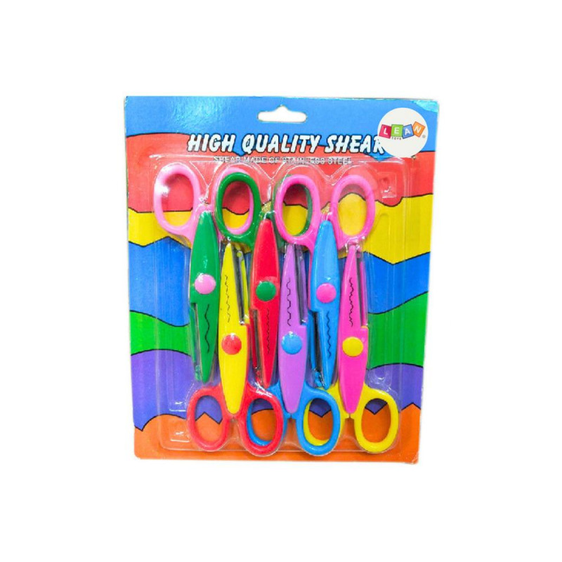 Nożyczki Kreatywne Kolorowe Ozdobne Scrapbooking Dekoracyjne Wzory 6 ele.