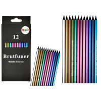Kredki Metaliczne Ołówkowe Okrągłe Miękkie Metalic Zestaw 12 ele.