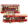 Autobus Piętrowy Wycieczkowy 1:42 Metalowy Światła Czerwony