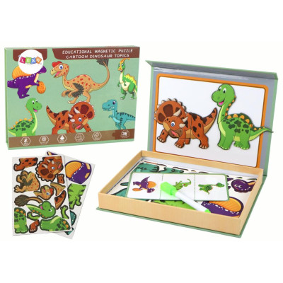 Edukacyjny Zestaw Puzzli Magnetycznych Z Motywem Dinozaurów