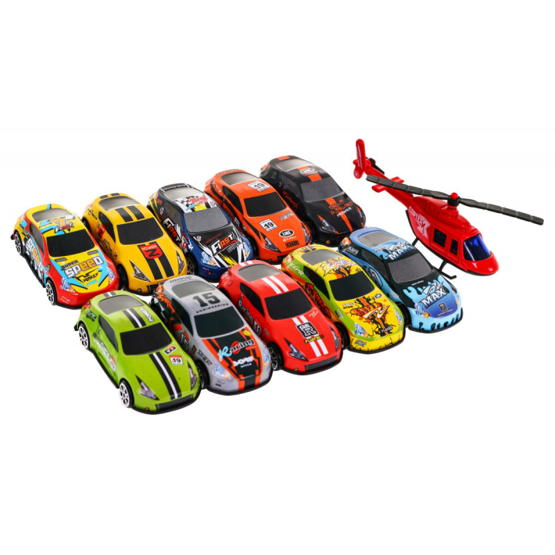 7-poziomowy Parking dla dzieci 3+ Helikopter + 10 Autek + Winda + Zjeżdżalnie