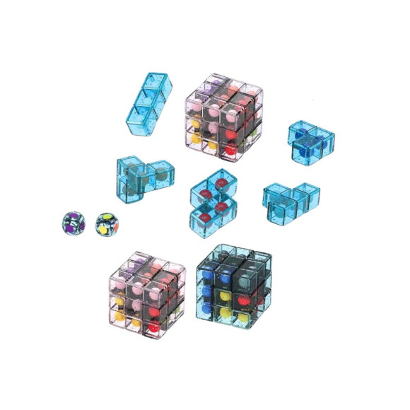 Klocki Logiczne Puzzle Układanka Kostka Gra Różowa Klocki Logiczne Puzzle Układanka Kostka Gra Różowa
