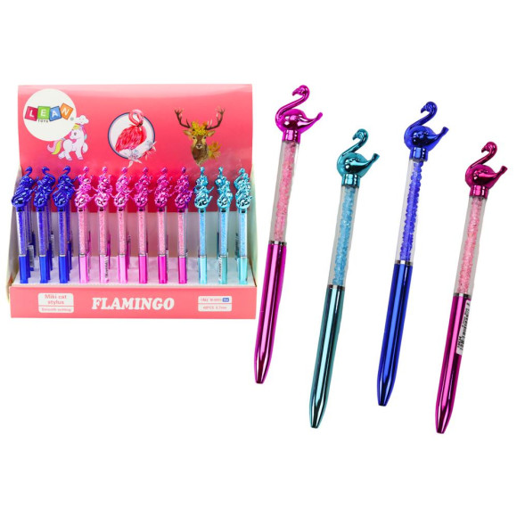 Długopis Z Flamingiem Diamenciki Niebieski Wkład 0.7mm Mix Długopis Z Flamingiem Diamenciki Niebieski Wkład 0.7mm Mix