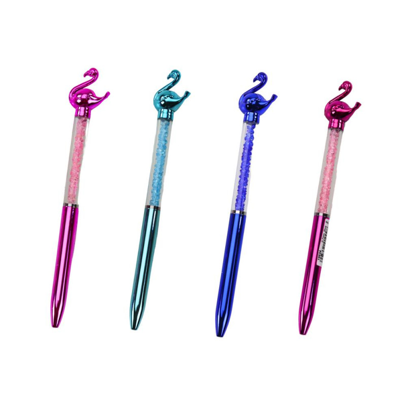 Długopis Z Flamingiem Diamenciki Niebieski Wkład 0.7mm Mix