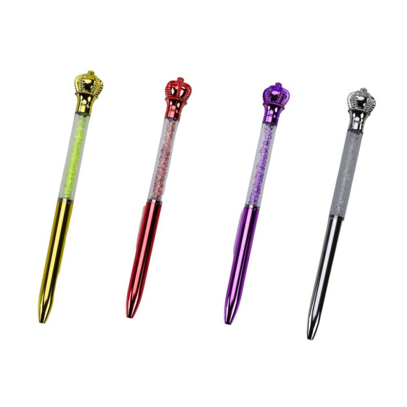 Długopis Z Koroną Diamenciki Niebieski Wkład 0.7mm Mix Długopis Z Koroną Diamenciki Niebieski Wkład 0.7mm Mix