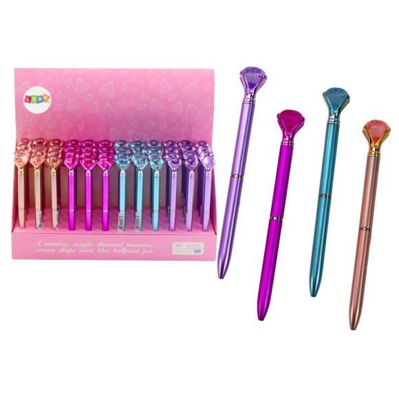 Długopis Z Diamentem W Macie Niebieski Wkład 0.7mm Mix Długopis Z Diamentem W Macie Niebieski Wkład 0.7mm Mix