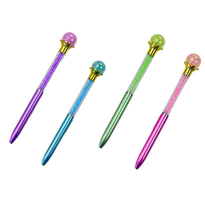 Długopis Z Diamentową Kulą Diamenciki Niebieski Wkład 0.7mm Mix