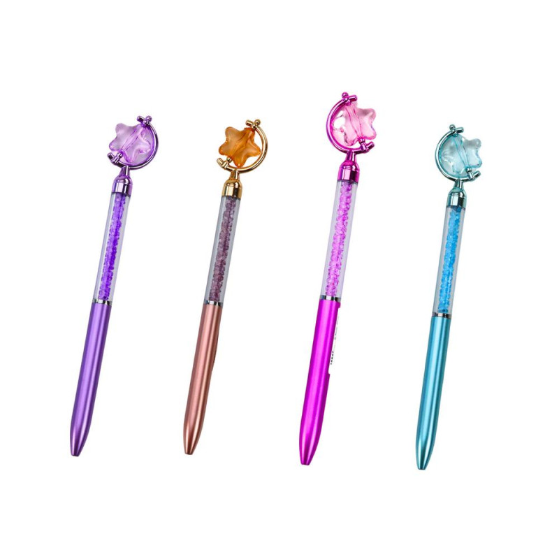 Długopis Z Gwiazdką Diamenciki Niebieski Wkład 0.7mm Mix