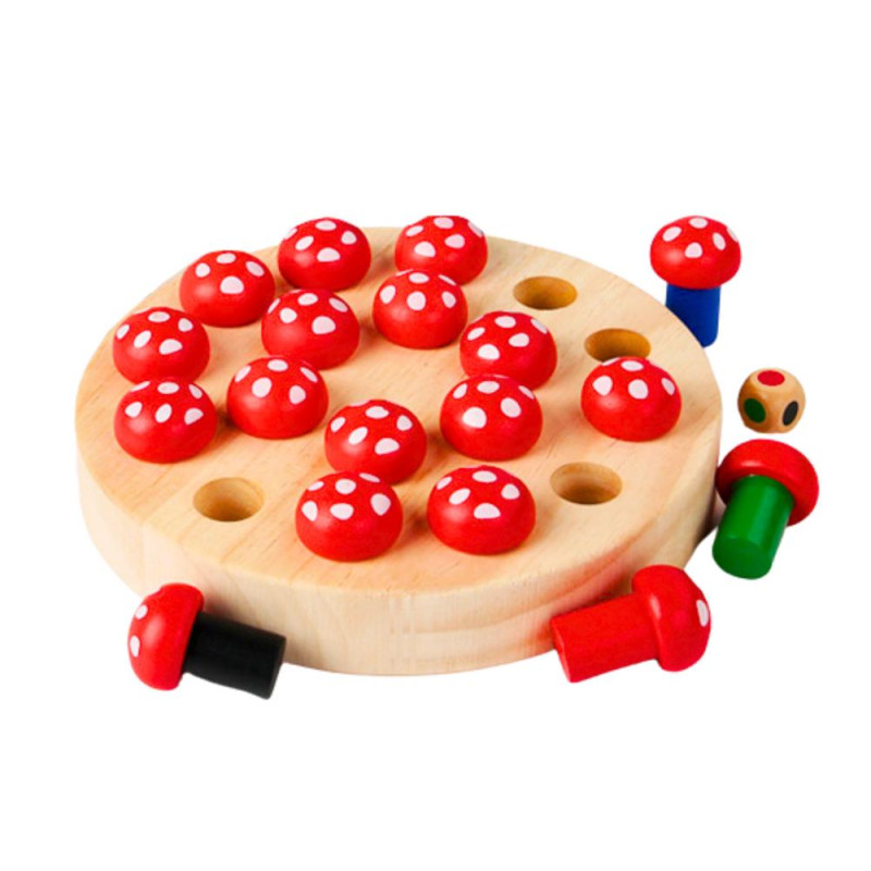 Gra Pamięciowa Rodzinna Muchomory Drewniana