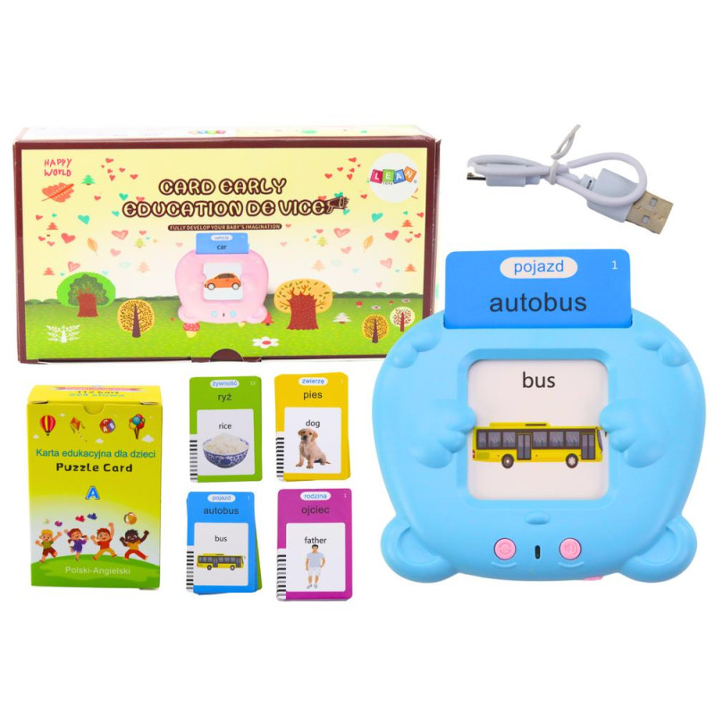 Tablet Do Kart Edukacyjnych Nauka Języka Polski Angielski 224 Słowa Niebieski