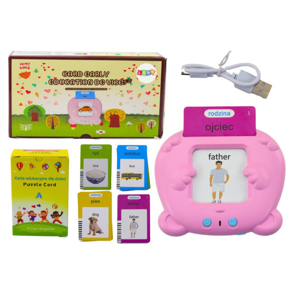 Tablet Do Kart Edukacyjnych Nauka Języka Polski Angielski 224 Słowa Różowy