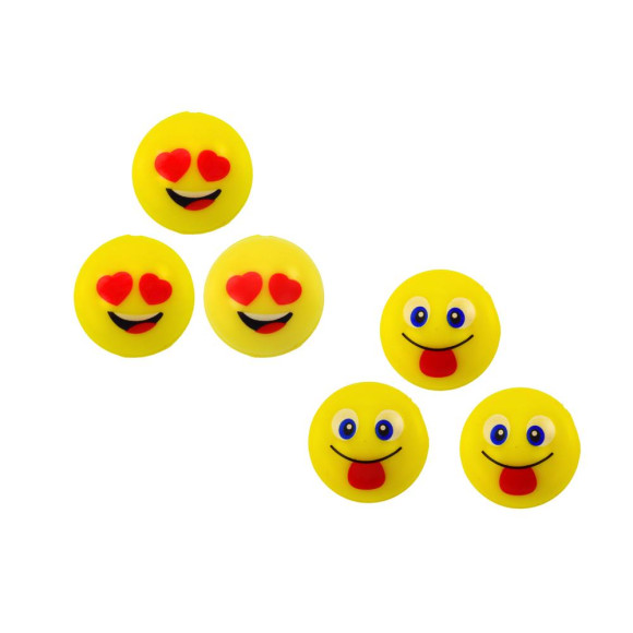 Zestaw Piłeczek Kauczukowych Emoji Żółte 6 Szt Zestaw Piłeczek Kauczukowych Emoji Żółte 6 Szt