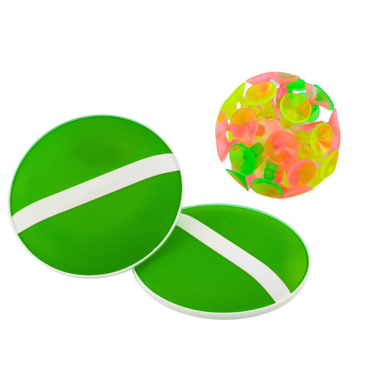 Gra Zręcznościowa Paletki Okrągłe Piłka Z Przyssawkami Zielony