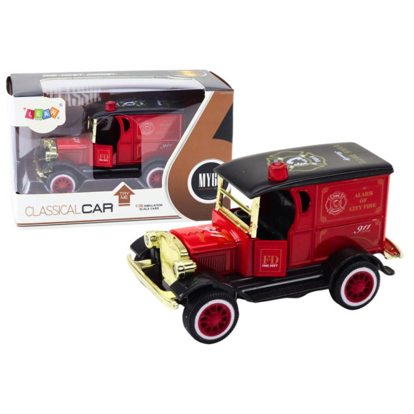 Autko Strażackie Klasyczne 1:36 Napęd Światła Dźwięki Czerwony