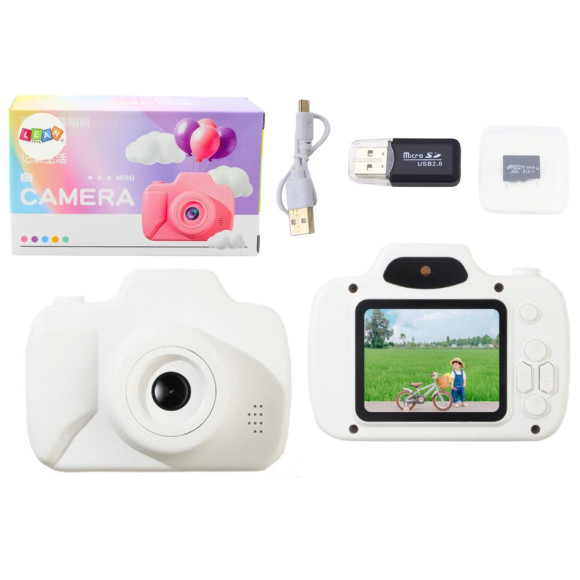 Aparat Dla Dzieci Zdjęcia Nagrywanie Gry Karta Pamięci 64GB Biały Aparat Dla Dzieci Zdjęcia Nagrywanie Gry Karta Pamięci 64GB Biały