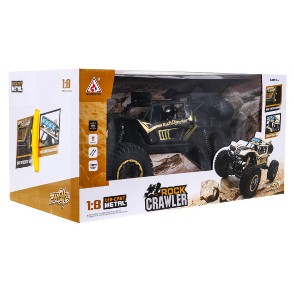 Metalowy crawler Rock dla dzieci 3+ Zdalnie sterowany model 1:8 Napęd 4x4 Metalowy crawler Rock dla dzieci 3+ Zdalnie sterowany model 1:8 Napęd 4x4