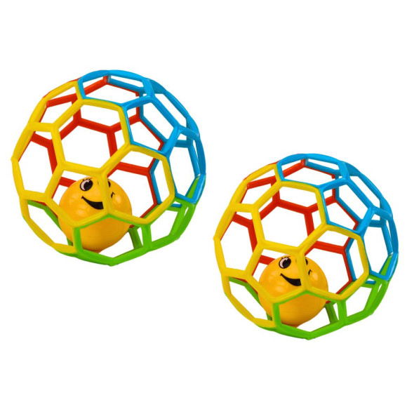 Gumowa Piłka Z Grzechotką Dzwoneczkiem Dla Niemowlaka Kolorowa