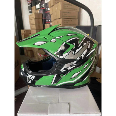 Kask Motocyklowy Enduro Zielony L