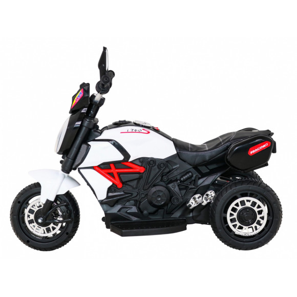 Motorek Fast Tourist na akumulator dla dzieci Biały + Audio + Światła + Ekoskóra Motorek Fast Tourist na akumulator dla dzieci Biały + Audio + Światła + Ekoskóra