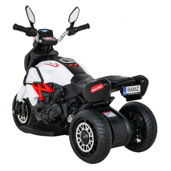 Motorek Fast Tourist na akumulator dla dzieci Biały + Audio + Światła + Ekoskóra Motorek Fast Tourist na akumulator dla dzieci Biały + Audio + Światła + Ekoskóra