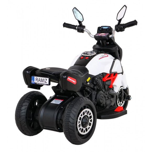 Motorek Fast Tourist na akumulator dla dzieci Biały + Audio + Światła + Ekoskóra Motorek Fast Tourist na akumulator dla dzieci Biały + Audio + Światła + Ekoskóra