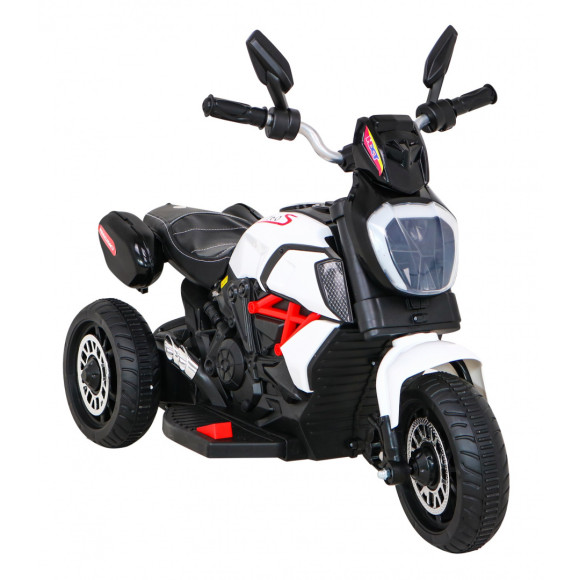 Motorek Fast Tourist na akumulator dla dzieci Biały + Audio + Światła + Ekoskóra Motorek Fast Tourist na akumulator dla dzieci Biały + Audio + Światła + Ekoskóra