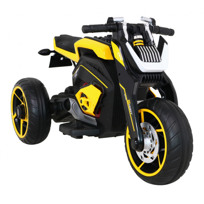Motor Future na akumulator dla dzieci Żółty + Panel audio + Wolny Start + Koła EVA