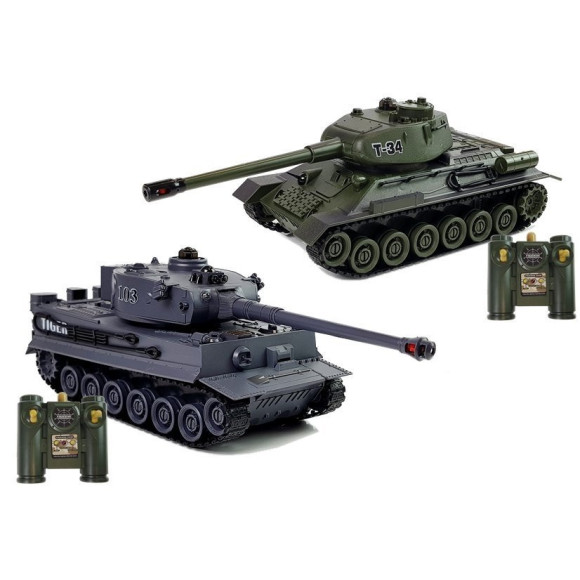 Zestaw Czołgów R/C Zdalnie Sterowane Pojazdy Militarne 1:28 2 Szt. Zestaw Czołgów R/C Zdalnie Sterowane Pojazdy Militarne 1:28 2 Szt.
