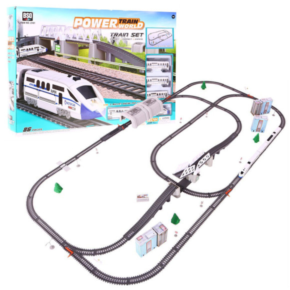 Ogromna Kolejka dla dzieci 3+ Długie tory 914 cm + Pociąg z wagonami + Akcesoria Ogromna Kolejka dla dzieci 3+ Długie tory 914 cm + Pociąg z wagonami + Akcesoria