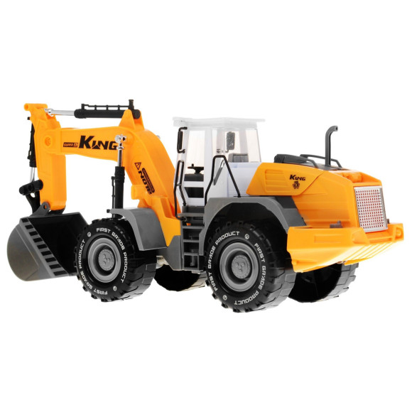 Koparka dla dzieci 3+ Ruchoma łyżka + Otwierana maska + Atrapa silnika Koparka dla dzieci 3+ Ruchoma łyżka + Otwierana maska + Atrapa silnika