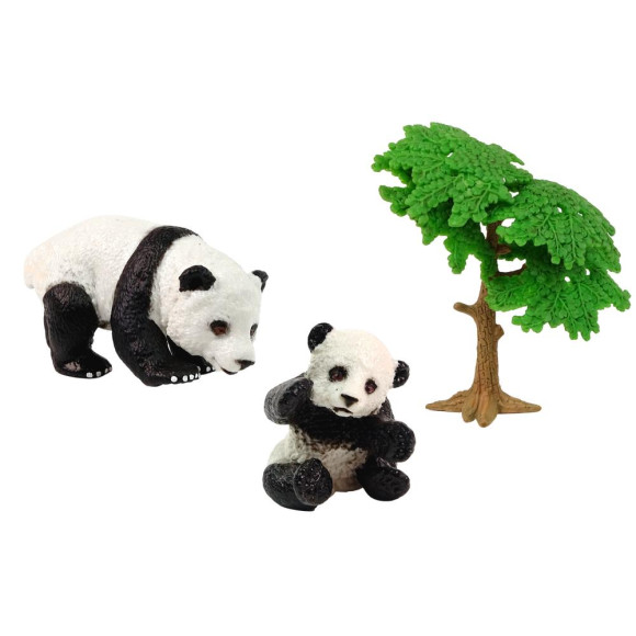 Figurka Zwierzęta Zestaw Panda Jedząca z Małymi Figurka Zwierzęta Zestaw Panda Jedząca z Małymi
