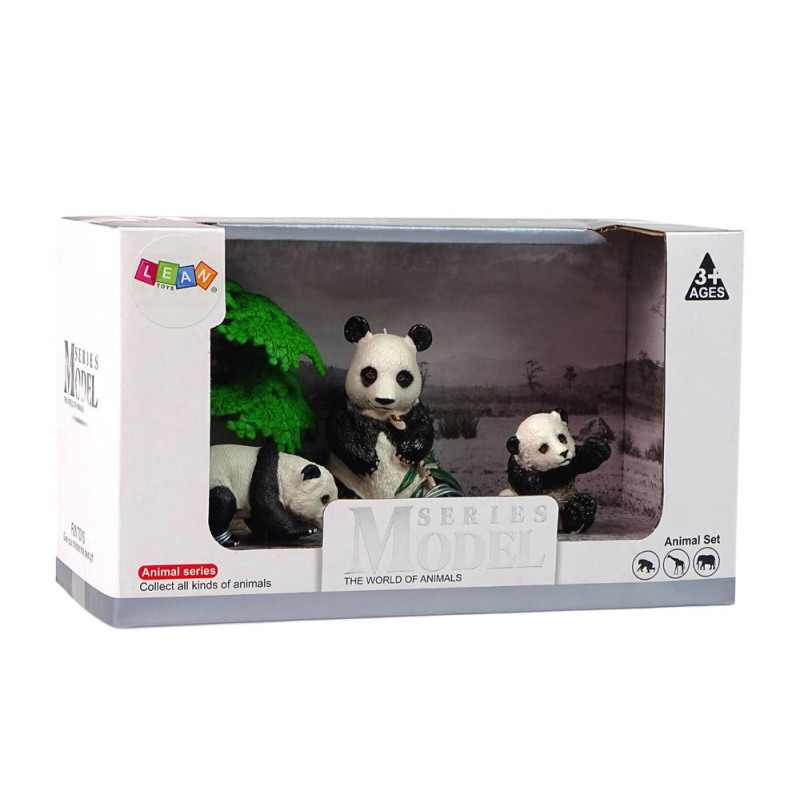 Figurka Zwierzęta Zestaw Panda Jedząca z Małymi