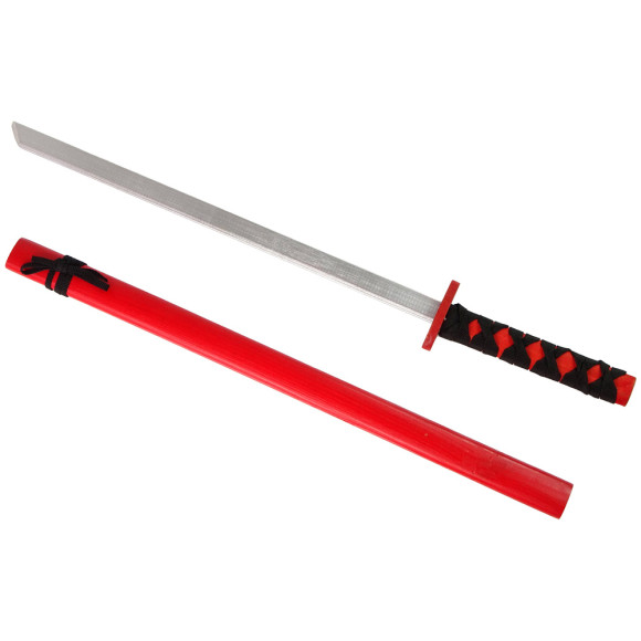 Drewniany Miecz Czerwony Rekwizyt Dla Rycerza 73 cm Drewniany Miecz Czerwony Rekwizyt Dla Rycerza 73 cm