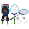 Zestaw 2 Rakietek Do Gry W Badmintona Paletki Lotki Badminton Niebieski