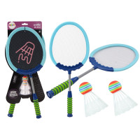 Zestaw 2 Rakietek Do Gry W Badmintona Paletki Lotki Badminton Niebieski