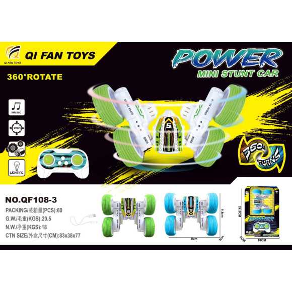 Pojazd R/C POWER STUNT 1:32 Zielony