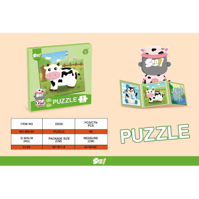 Magnetyczne Puzzle Zwierzęta + Książeczka