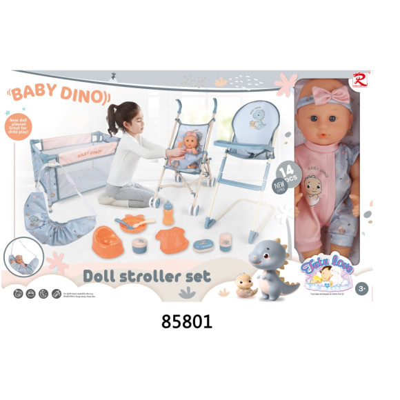 MEGA Zestaw DINUŚ z Lalką + Akcesoria